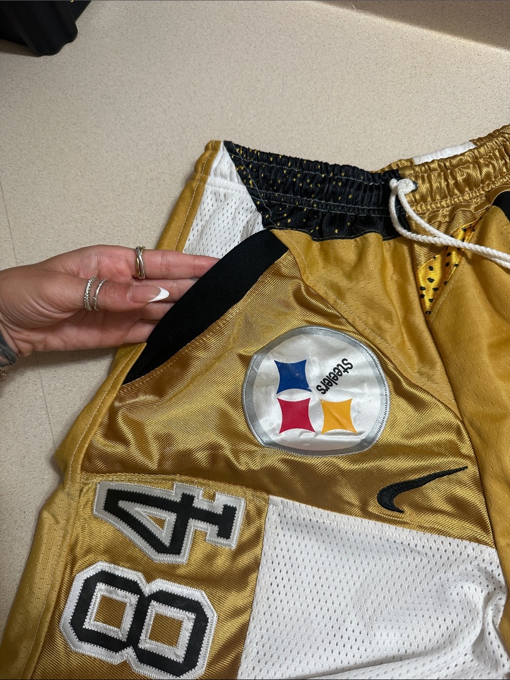 Pittsburgh Steelers Gold #84 Athletic Men’s Shorts - Picture 2 of 6